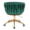 Židle NORDEN VELUR na zlaté podstavě s kolečky - zelená