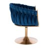 Židle NORDEN VELUR na zlatém talíři - modrá