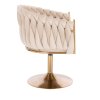 Židle NORDEN VELUR na zlatém talíři - krémová