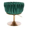 Židle NORDEN VELUR na zlatém talíři - zelená
