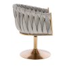 Židle NORDEN VELUR na zlatém talíři - světle šedá