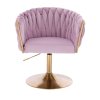 Židle NORDEN VELUR na zlatém talíři - levandule
