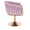 Židle NORDEN VELUR na zlatém talíři - levandule