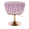 Židle NORDEN VELUR na zlatém talíři - levandule