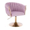 Židle NORDEN VELUR na zlatém talíři - levandule