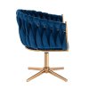 Židle NORDEN VELUR na zlatém kříži - modrá