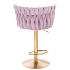 Barová židle LYON VELUR na zlatém talíři - levandule