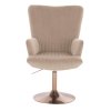 Křeslo AMADEO VELUR na zlatém talíři - latte