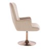 Křeslo AMADEO VELUR na zlatém talíři - latte