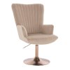 Křeslo AMADEO VELUR na zlatém talíři - latte