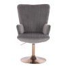 Křeslo AMADEO VELUR na zlatém talíři - tmavě šedé