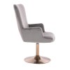 Křeslo AMADEO VELUR na zlatém talíři - tmavě šedé