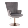 Křeslo AMADEO VELUR na zlatém talíři - tmavě šedé