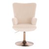 Křeslo AMADEO VELUR na zlatém talíři - krémové