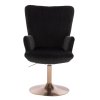 Křeslo AMADEO VELUR na zlatém talíři - černé