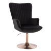 Křeslo AMADEO VELUR na zlatém talíři - černé
