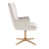 Křeslo AMADEO VELUR na zlatém kříži - světle šedé