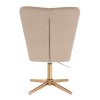 Křeslo AMADEO VELUR na zlatém kříži - latte