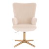 Křeslo AMADEO VELUR na zlatém kříži - krémové