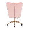 Křeslo AMADEO VELUR na zlaté podstavě s kolečky - světle růžové