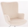 Křeslo  AMADEO VELUR na zlaté podstavě s kolečky - krémové