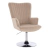 Křeslo AMADEO VELUR na stříbrném talíři - latte