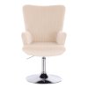 Křeslo AMADEO VELUR na stříbrném talíři - krémové
