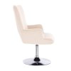 Křeslo AMADEO VELUR na stříbrném talíři - krémové