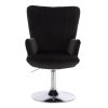 Křeslo AMADEO VELUR na stříbrném talíři - černé