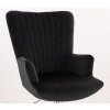 Křeslo AMADEO VELUR na stříbrném talíři - černé