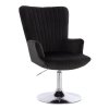 Křeslo AMADEO VELUR na stříbrném talíři - černé