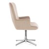 Křeslo AMADEO VELUR na stříbrném kříži - latte