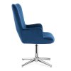Křeslo AMADEO VELUR na stříbrném kříži - modré