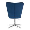 Křeslo AMADEO VELUR na stříbrném kříži - modré