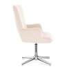 Křeslo AMADEO VELUR na stříbrném kříži - krémové