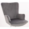 Křeslo AMADEO VELUR na stříbrné podstavě s kolečky - tmavě šedé