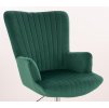 Křeslo AMADEO VELUR na černé podstavě s kolečky - zelené