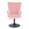 Křeslo AMADEO VELUR na černém talíři - růžové