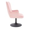 Křeslo AMADEO VELUR na černém talíři - růžové