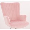 Křeslo AMADEO VELUR na černém talíři - růžové