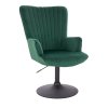 Křeslo AMADEO VELUR na černém talíři - zelené