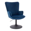 Křeslo AMADEO VELUR na černém talíři - modré