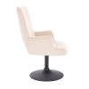 Křeslo AMADEO VELUR na černém talíři - krémové