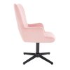 Křeslo AMADEO VELUR na černém kříži - růžové