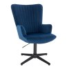 Křeslo AMADEO VELUR na černém kříži - modré