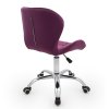 Kosmetická židle LIVIO VELUR na stříbrné podstavě s kolečky - fuchsie