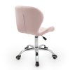 Židle LIVIO VELUR na stříbrné podstavě s kolečky - světle růžová