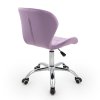 Kosmetická židle LIVIO VELUR na stříbrné podstavě s kolečky - levandule