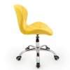 Židle LIVIO VELUR na stříbrné podstavě s kolečky - žlutá