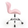 Židle LIVIO na stříbrné podstavě s kolečky - světle růžová